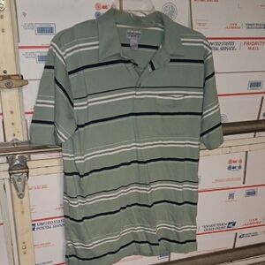 Windham Pointe Size L Green Striped Men's Shirt (SKU 573)